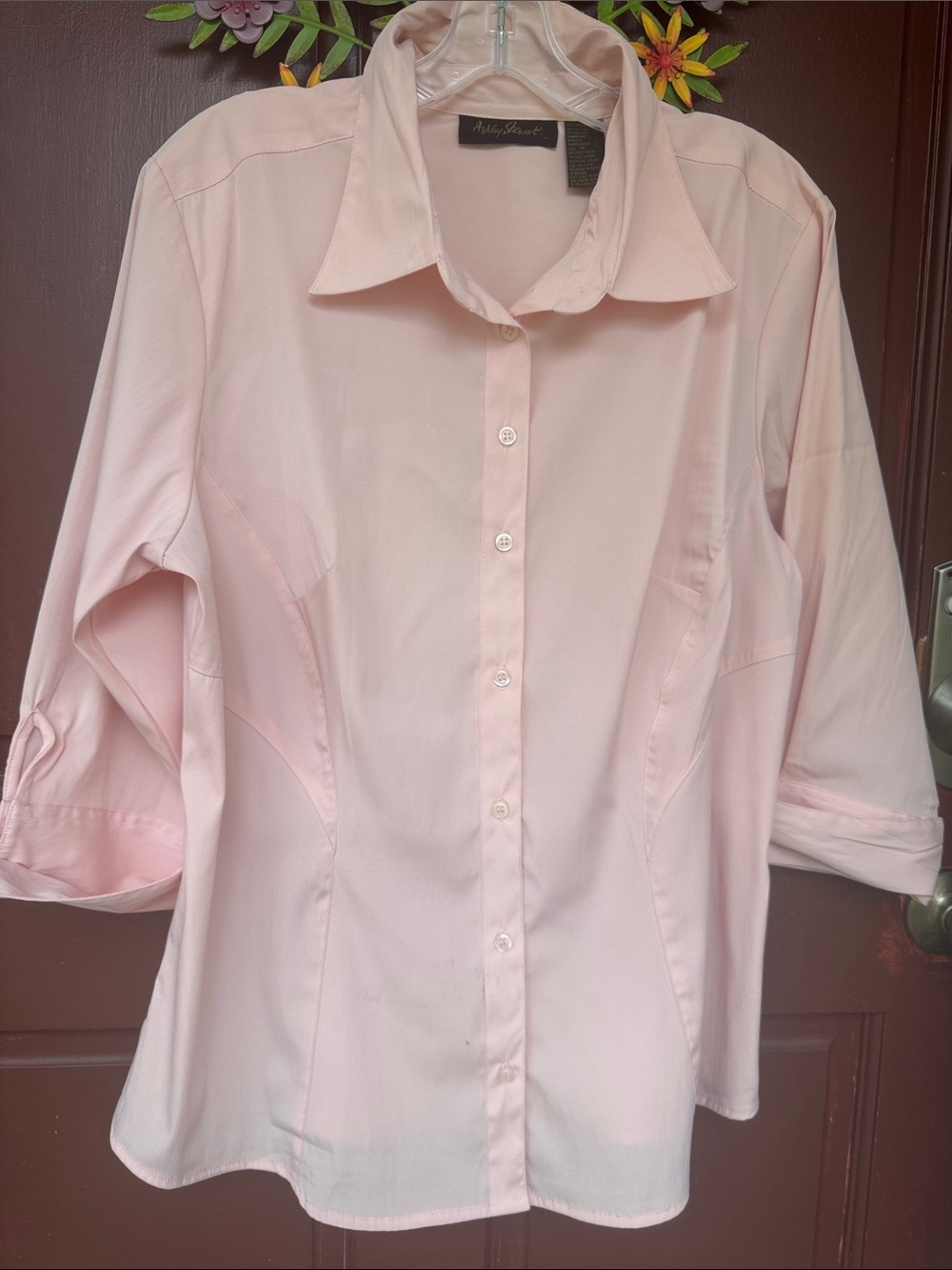 Ashley Stewart size 14 Light Pink Button-Front Shirt